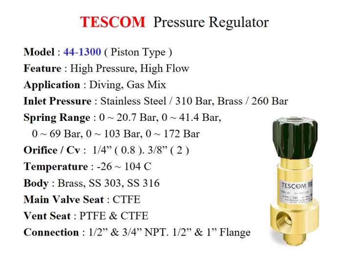 Soupape Réductrice De Pression Tescom 44-1126-24 - Neuve, Pour Systèmes