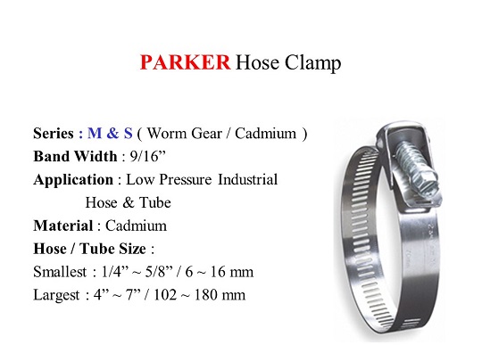 Hose Clamp - Series M & S / Worm Gear, Cadmium - Parker - Gamako
